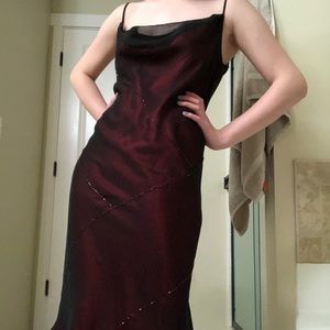 Gothic Black and Red Midi Dress